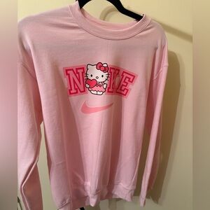 Nike Light Pink Sweatshirt with Hello Kitty Graphic